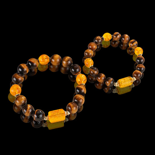Natural Yellow Tiger’s Eye Stone Bead Bracelet