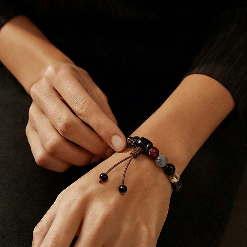 18-Bead Multi-Gem Five-Element Luck Bracelet