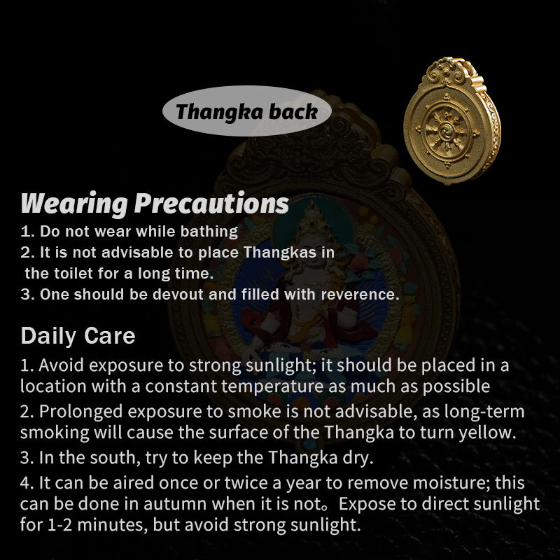 Foreseelucky White Tara Thangka Pendant Style 2