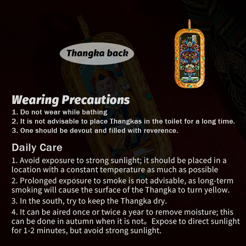 Foreseelucky Padmasambhava Guru Rinpoche Thangka Pendant Style 2