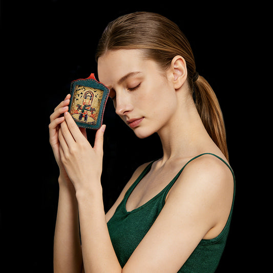 Foreseelucky Copper-Carved Thangka Car Charm Pendant