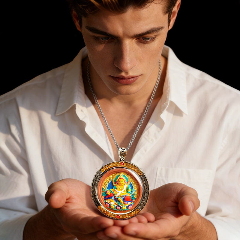 Foreseelucky Yellow Jambhala Thangka Round