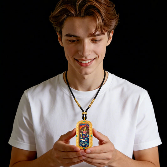 Foreseelucky Yamantaka Vajrabhairava Thangka Pendant Style 1