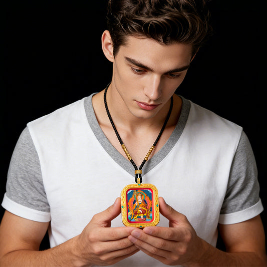 Foreseelucky Ksitigarbha Bodhisattva Thangka Pendant Style 1