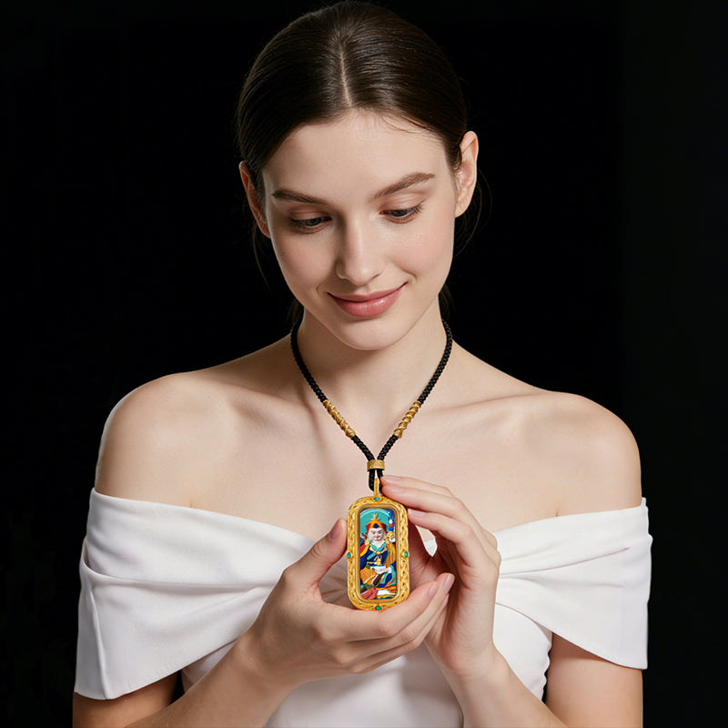 Foreseelucky Padmasambhava Guru Rinpoche Thangka Pendant Style 2