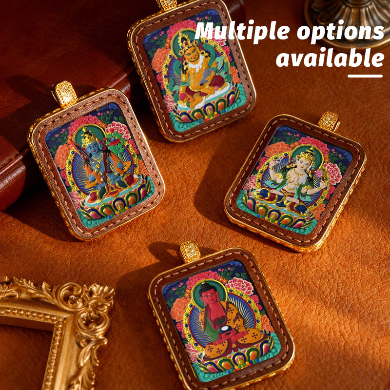 Foreseelucky Yellow Jambhala Thangka Square
