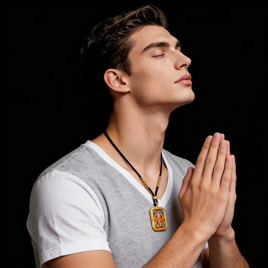 Foreseelucky Ksitigarbha Bodhisattva Thangka Pendant Style 1