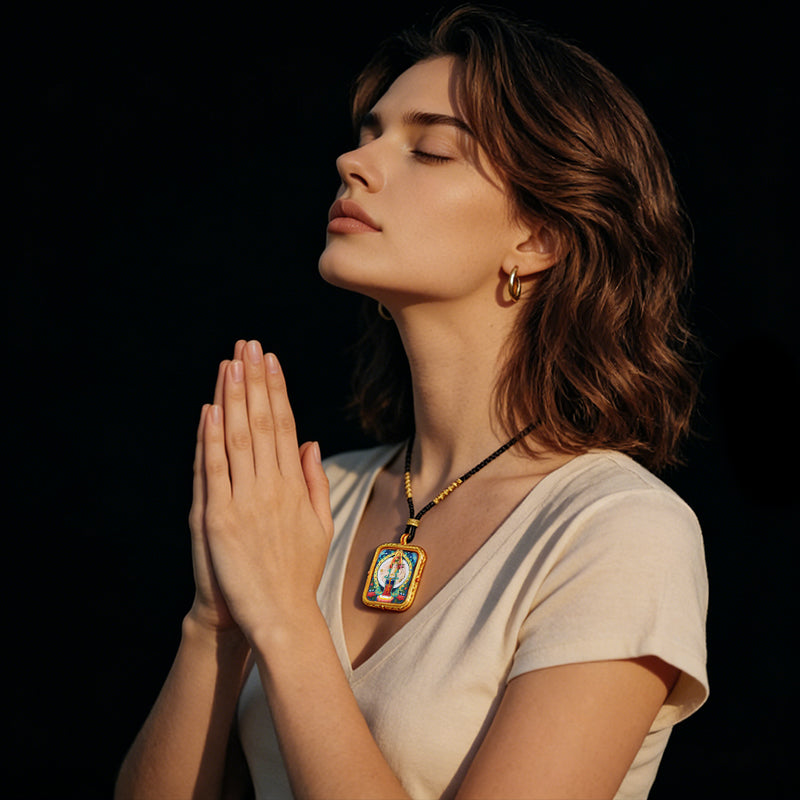 Foreseelucky Thousand-Armed Avalokiteshvara Thangka Pendant Style 1
