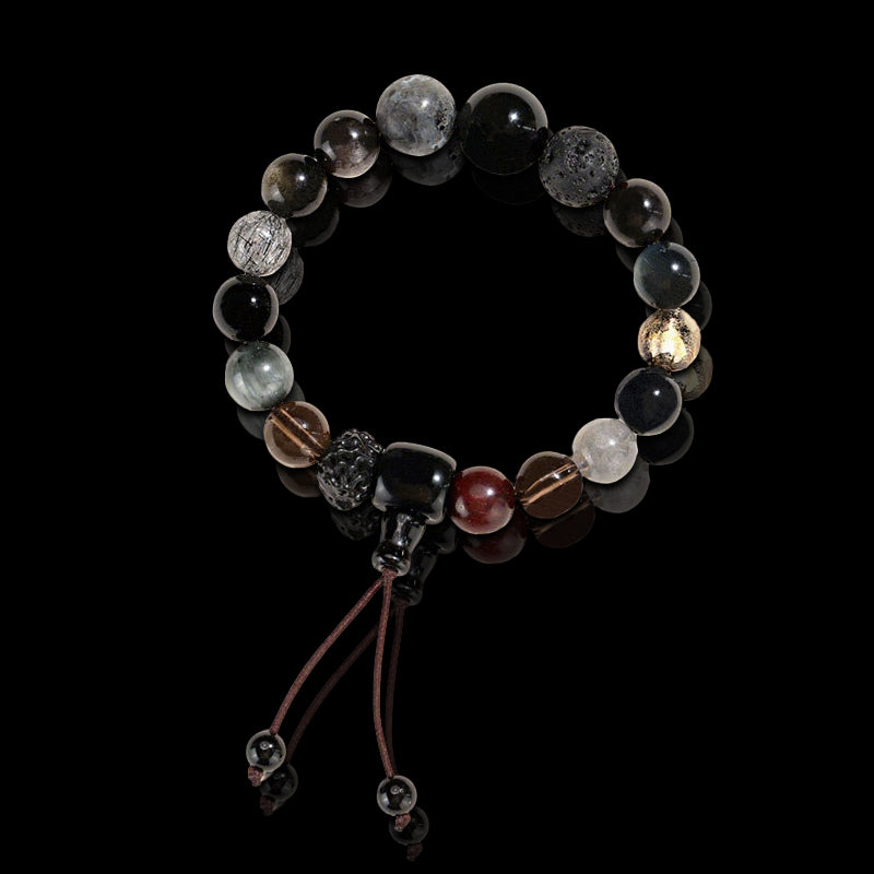18-Bead Multi-Gem Five-Element Luck Bracelet