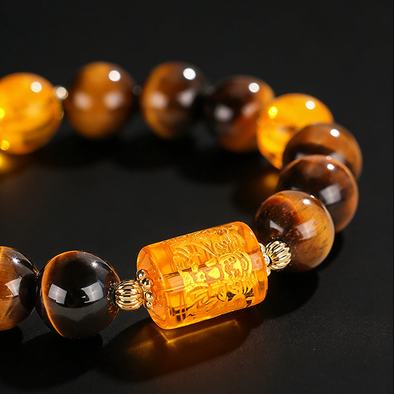 Natural Yellow Tiger’s Eye Stone Bead Bracelet