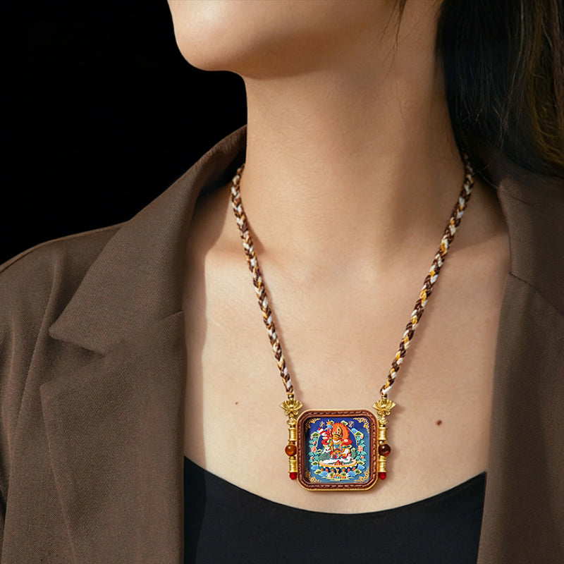 Foreseelucky Vaishravana Heavenly King Thangka Pendant Style 1