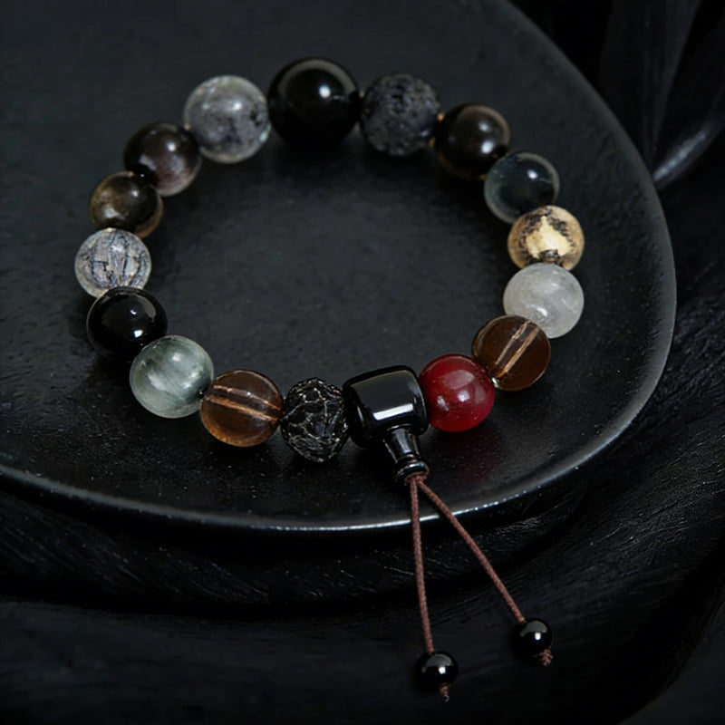18-Bead Multi-Gem Five-Element Luck Bracelet
