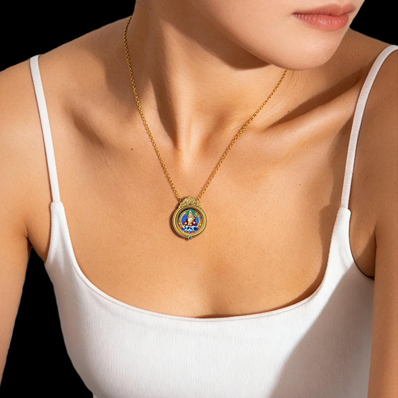 Foreseelucky White Tara Thangka Pendant Style 2