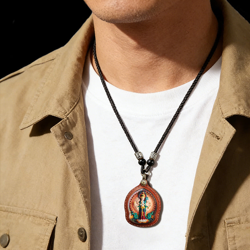 Foreseelucky Thousand-Armed Avalokiteshvara Thangka Pendant Style 2