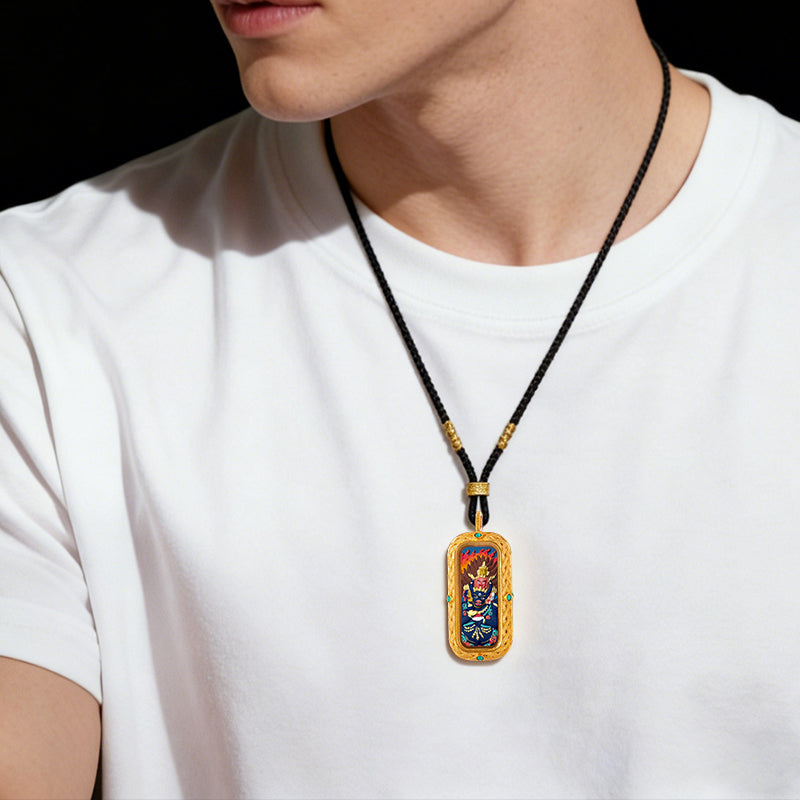 Foreseelucky Yamantaka Vajrabhairava Thangka Pendant Style 1