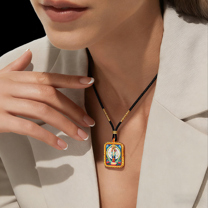 Foreseelucky Thousand-Armed Avalokiteshvara Thangka Pendant Style 1