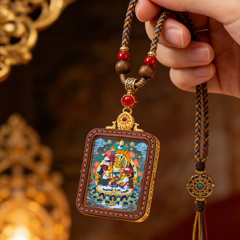 Foreseelucky Vaishravana Heavenly King Thangka Pendant Style 2