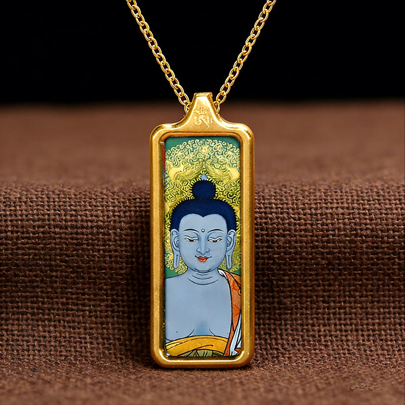 Foreseelucky Medicine Buddha Thangka Pendant Style 2