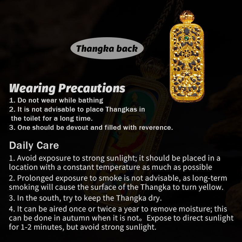 Foreseelucky Yellow Jambhala Thangka Pendant Rectangle